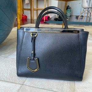 Fendi black leather tote